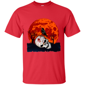 Crow on Skull w/ Blood Moon T-Shirt - [evil-amy-s-terror-shop]