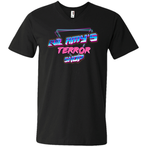Evil Amy's Terror Shop Original 80's Theme Men's Printed V-Neck T-Shirt - [evil-amy-s-terror-shop]