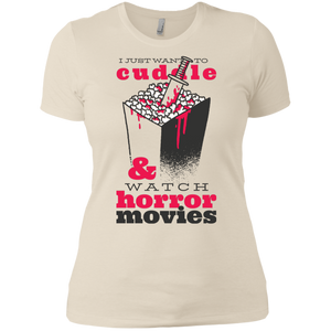 Cuddle & Horror Movies Ladies' Boyfriend T-Shirt - [evil-amy-s-terror-shop]
